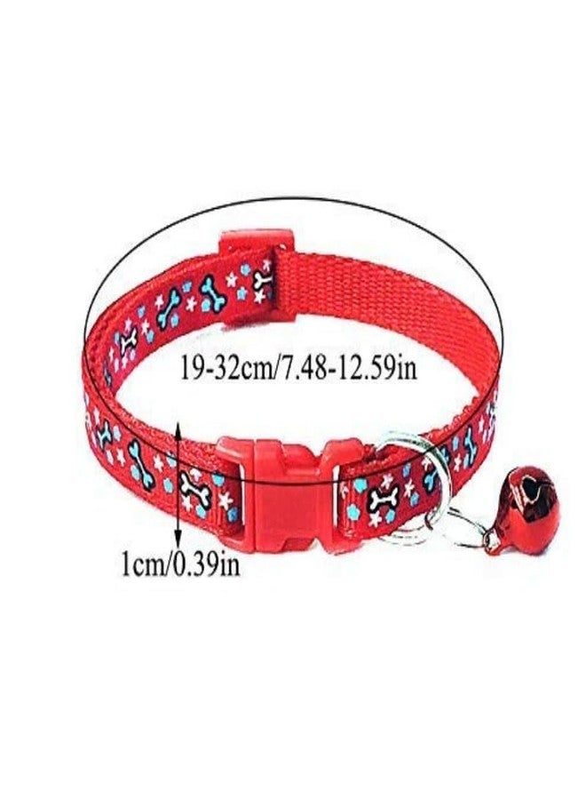 KittuPet طوق KittuPet مطبوع عليه عظمة للقطط الصغيرة والجراء والكلاب، مقاس 10 مم، قد يختلف اللون عشوائيًا (عبوة من 4 قطع) - Image 5